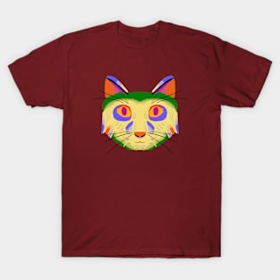 Cat Head Design Version 1 (bright colors) T-Shirt